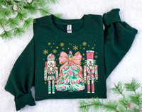 Gold and Pink Floral Nutcrackers and Christmas Tree T-Shirt and Sweatshirt