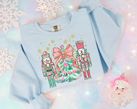 Gold and Pink Floral Nutcrackers and Christmas Tree T-Shirt and Sweatshirt