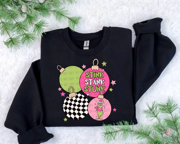 Green Man Pink Ornaments Stink Stank Stunk T-Shirt and Sweatshirt