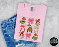 Green Man, Cindy Lou and Max Bow Collage T-Shirt and Sweatshirt