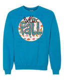 Hello Fall Circle with Pumpkins T-Shirt and Sweatshirt