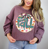 Hello Fall Circle with Pumpkins T-Shirt and Sweatshirt