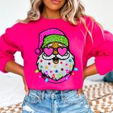 Faux Glitter Santa T-Shirt and Sweatshirt