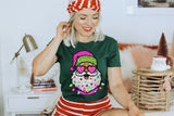 Faux Glitter Santa T-Shirt and Sweatshirt