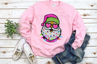 Faux Glitter Santa T-Shirt and Sweatshirt