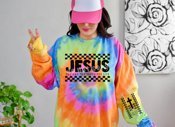 TIE DYE Jesus The Way The Truth The Life T-Shirt and Sweatshirt SIZE UP