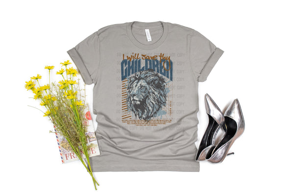 I will save thy Children Lion (Gold & Navy) T-Shirt and Sweatshirt