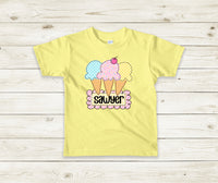 KIDS Ice Cream Girls Personalized T-Shirt