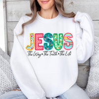 Faux Embroidery Jesus is the Way T-Shirt