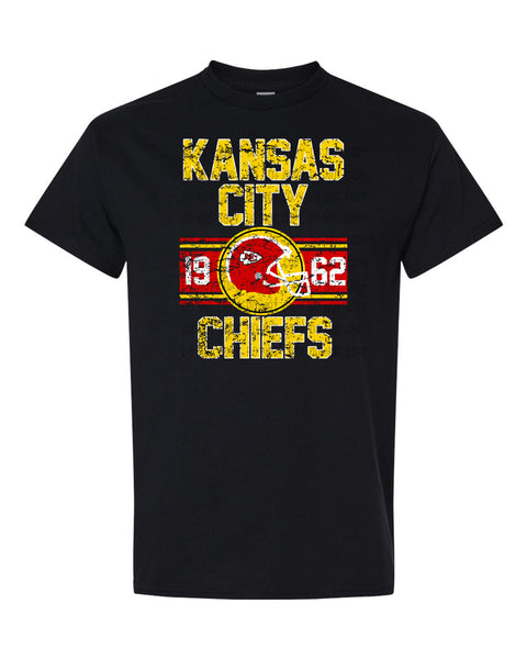 Distressed K@nsas City Chiefs Football with Helmet PNG Digital Design