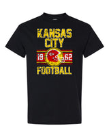 Distressed K@nsas City Chiefs Football with Helmet PNG Digital Design