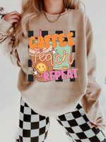 Checkered Coffee Teach Repeat TShirt