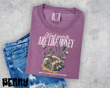 Kind words are like Honey Vintage Look (White Letters) T-Shirt and Sweatshirt