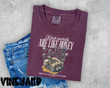 Kind words are like Honey Vintage Look (White Letters) T-Shirt and Sweatshirt