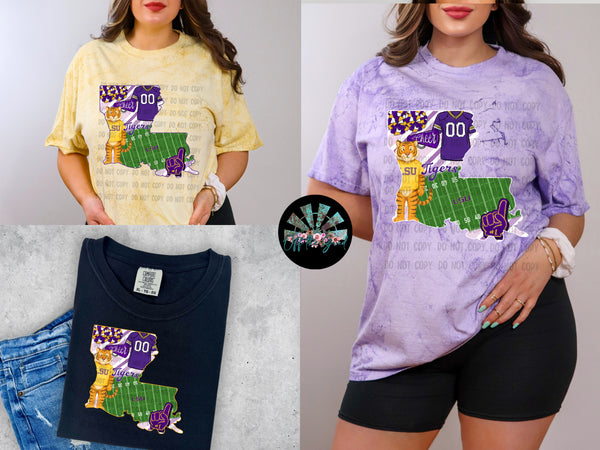LSU Tigers inside the State of Louisiana PNG Digital Download