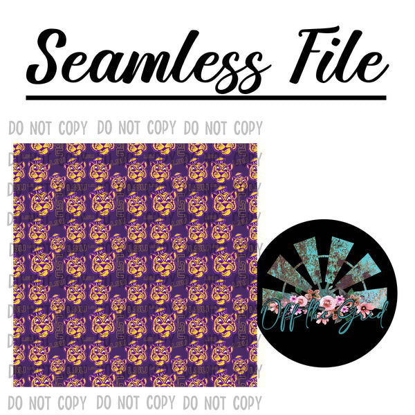 LSU Seamless File PNG Digital Design