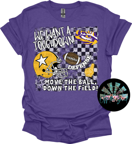 We want a Touchdown LSU Tigers #1 PNG Digital Design