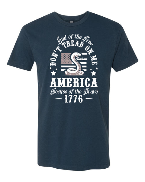 Land of the Free White Design T-Shirt