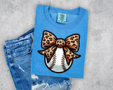 Leopard Bow Baseball T-Shirt