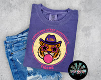 Bubble Gum Leopard LSU PNG Digital Design (YOU GET 2 DESIGNS)