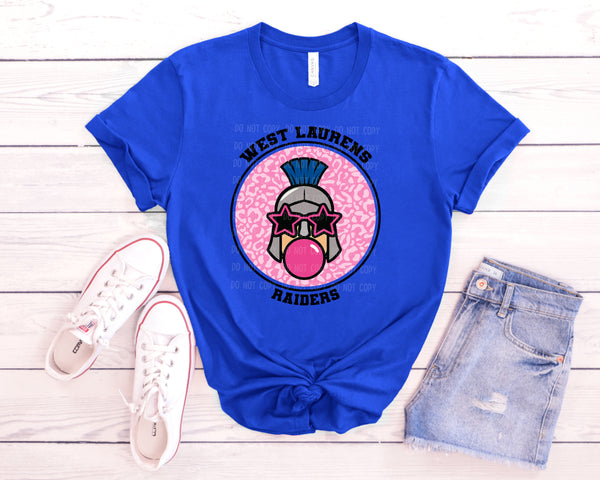 Bubble Gum Raiders Leopard Circle Black Letters Pink Circle T-Shirt and Sweatshirt