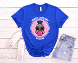 KIDS Bubble Gum Raiders Leopard Circle White Letters Pink Circle  T-Shirt
