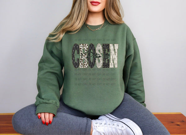 Cross and Leopard Chosen T-Shirt and Sweatshirt