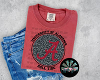 Leopard Circle AL R0ll Tide PNG Digital Design -- You get EIGHT Designs