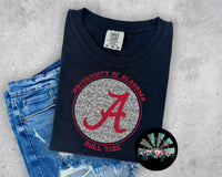 Leopard Circle AL R0ll Tide PNG Digital Design -- You get EIGHT Designs