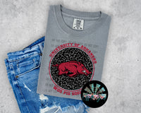 Leopard Circle AR Razorbacks PNG Digital Design -- You get FOUR Designs