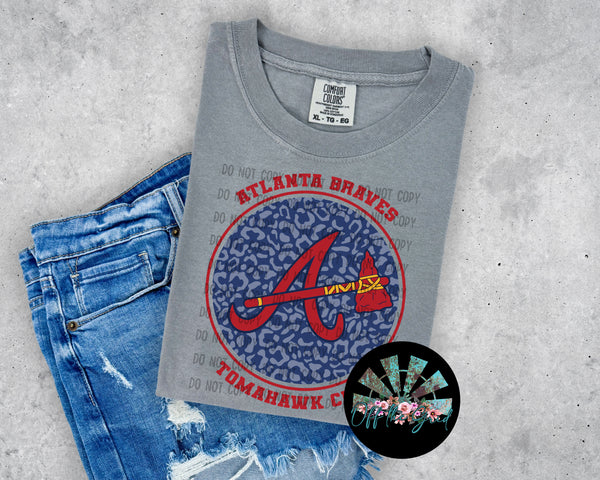 Leopard Circle ATL Braves PNG Digital Design -- You get FIVE Designs