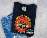 Leopard Circle Firefighters PNG Digital Design -- You get THREE Designs