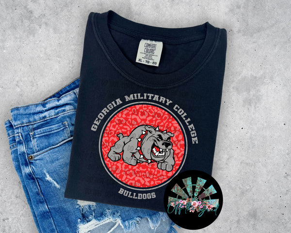 Leopard Circle GMC Bulldogs PNG Digital Design -- You get FOUR Designs
