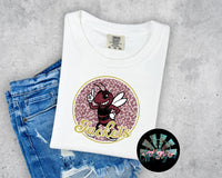 Leopard Retro Script Jackets Maroon and Gold PNG Digital Design (YOU GET 2 DESIGNS)