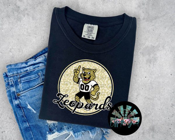 Leopard Retro Script Leopards Black and Gold PNG Digital Design (YOU GET 2 DESIGNS)