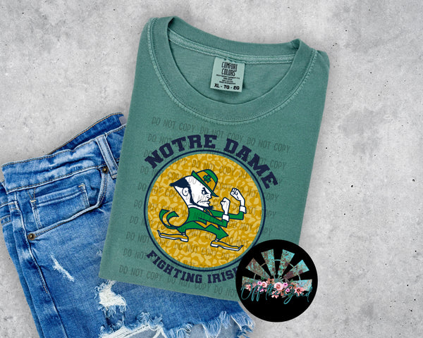 Leopard Circle Notre Dame Fighting Irish PNG Digital Design -- You get FIVE Designs