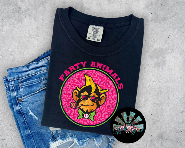 Leopard Circle Party Animals (Pink Letters) T-Shirt and Sweatshirt