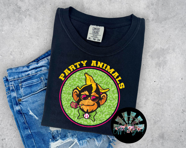 Leopard Circle Party Animals (Yellow Letters) T-Shirt and Sweatshirt