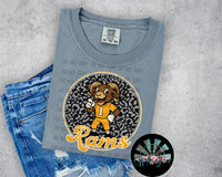 Leopard Retro Script Rams PNG Digital Design (YOU GET 2 DESIGNS)