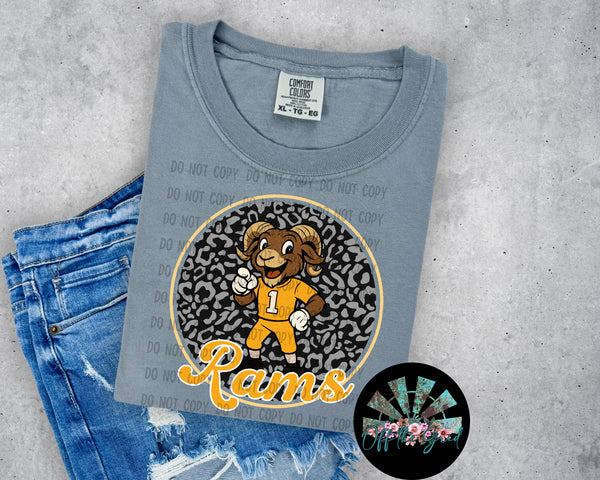 Leopard Retro Script Rams PNG Digital Design (YOU GET 2 DESIGNS)