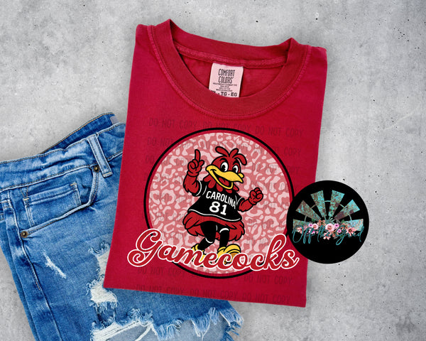Leopard Retro Script Gamecocks PNG Digital Design (YOU GET 2 DESIGNS)