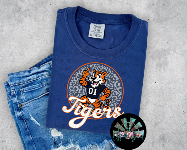 Leopard Retro Script Tigers PNG Digital Design (YOU GET 2 DESIGNS)