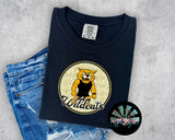 Leopard Retro Script Wildcats Black and Gold PNG Digital Design (YOU GET 2 DESIGNS)