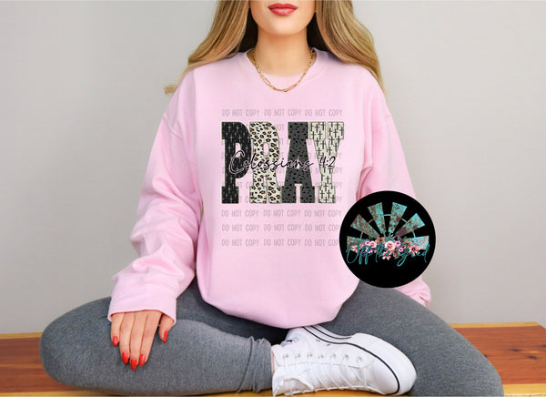 Cross and Leopard Pray T-Shirt and Sweatshirt