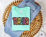 Leopard Teacher Short Sleeve T-Shirt