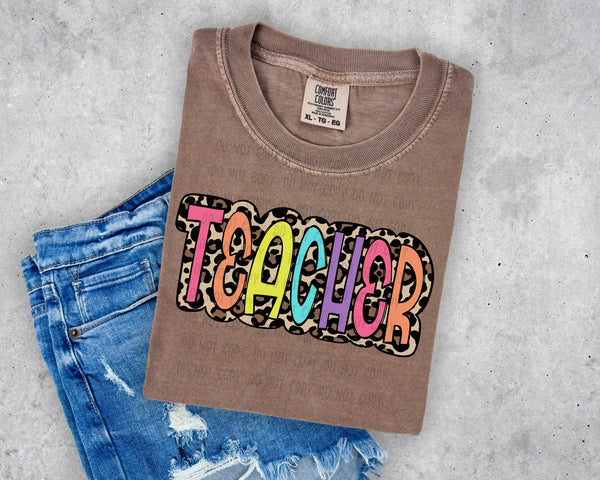 Leopard Teacher Short Sleeve T-Shirt