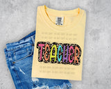 Leopard Teacher Short Sleeve T-Shirt