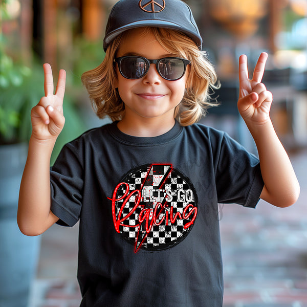 Let's Go Racing Red Kids T-Shirt