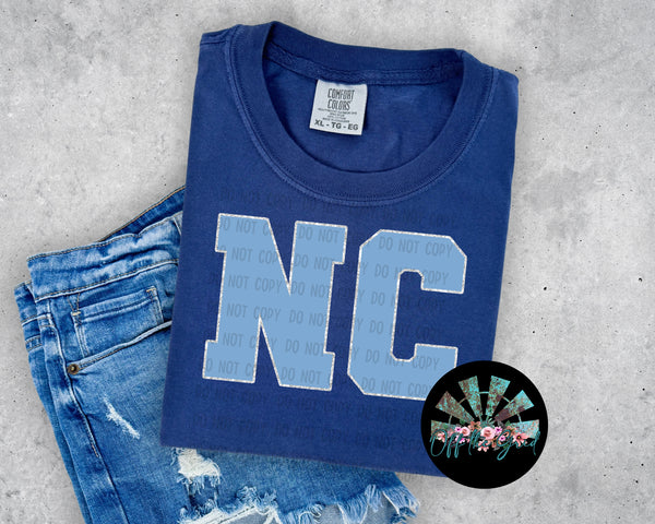 Faux Glitter NC School Names PNG Digital Design