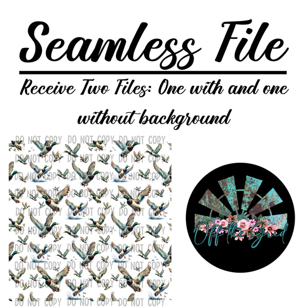 Mallard Seamless File PNG Digital Design